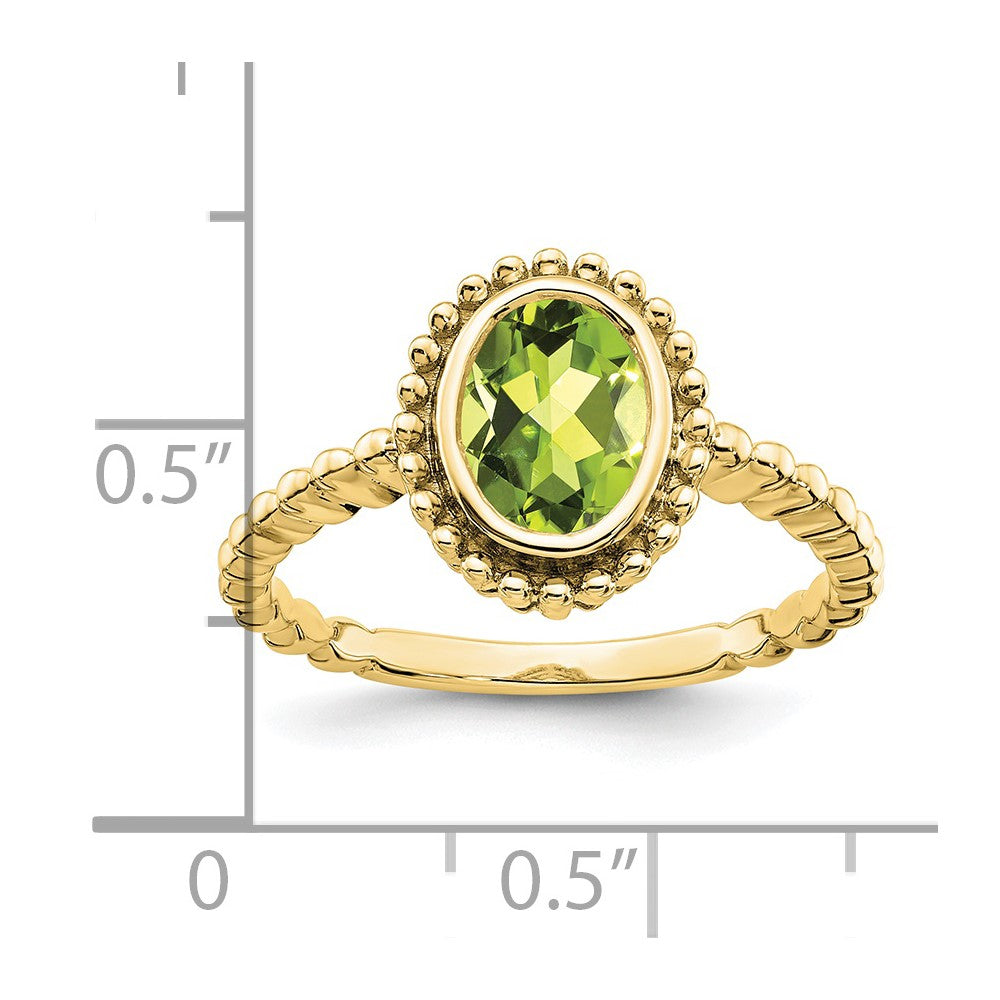 10K Gelbgold Oval Peridot Ring