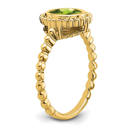 14K Gelbgold Ring mit ovalem Peridot