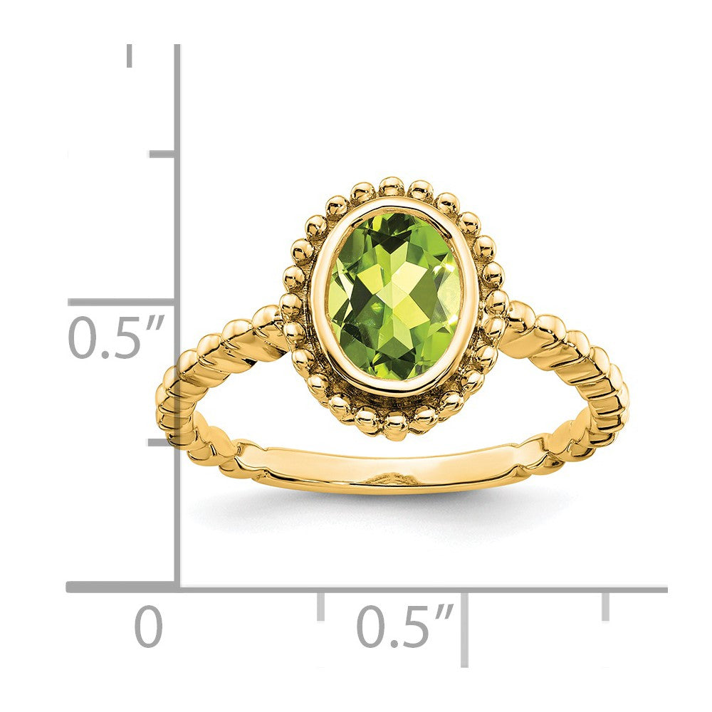 14K Gelbgold Ring mit ovalem Peridot