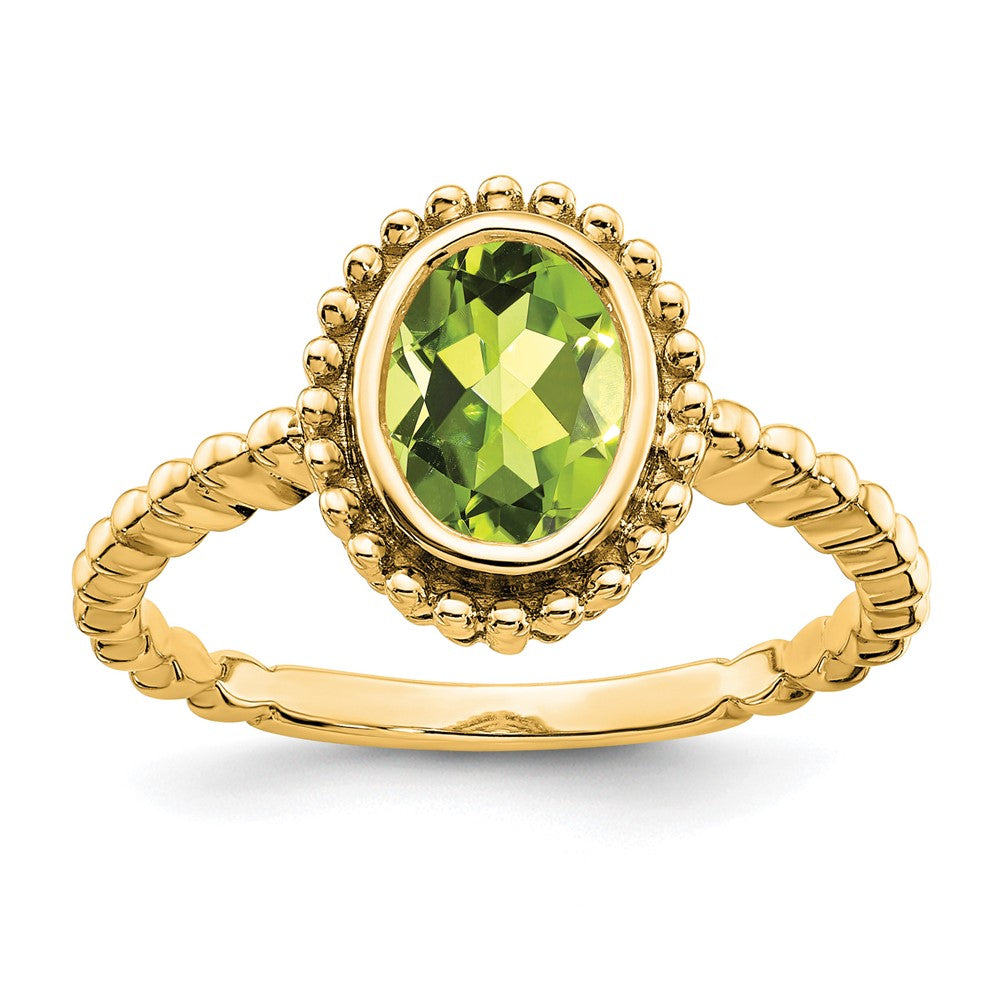 14K Gelbgold Ring mit ovalem Peridot