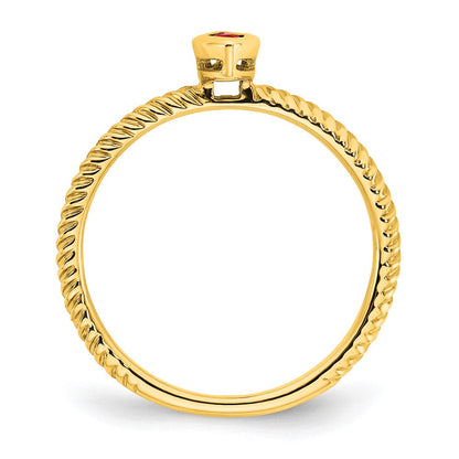 14K Gelbgold Ring mit Rubin im Marquise-Schliff in Zargenfassung