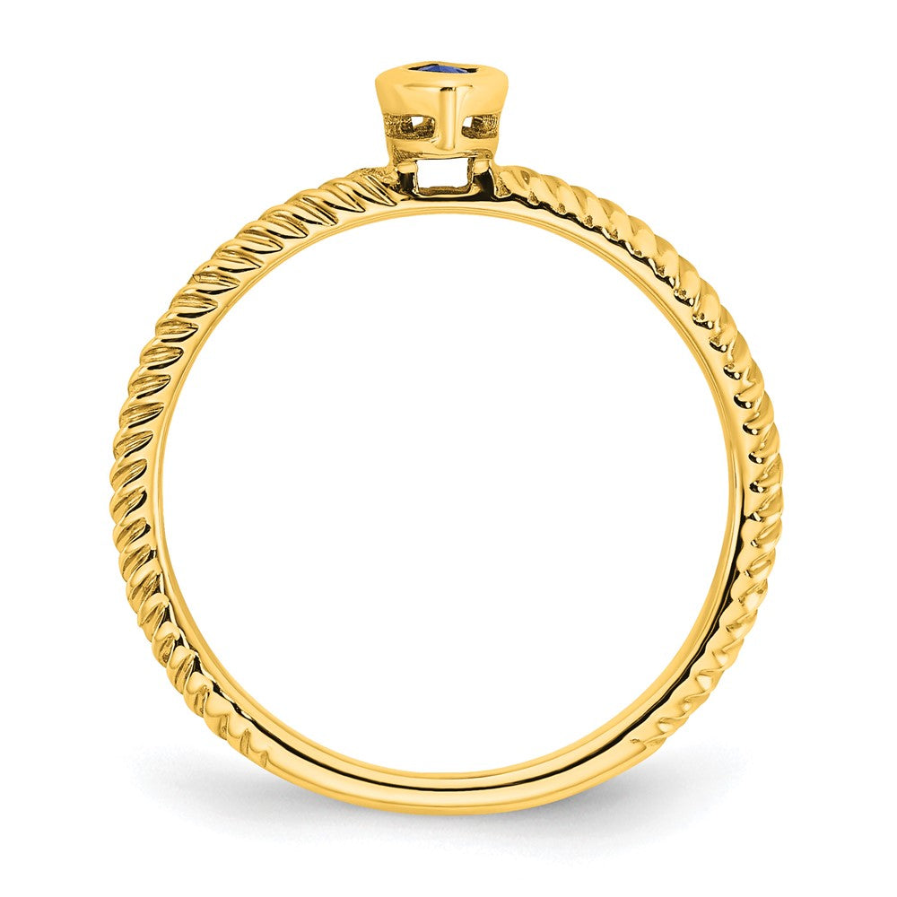14K Gelbgold Ring mit Marquise-Saphir in Zargenfassung