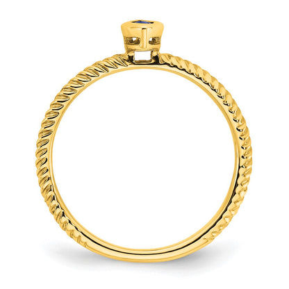 14K Gelbgold Ring mit Marquise-Saphir in Zargenfassung