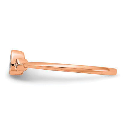 14K Roségold Petite 3 Stein 1/15 Karat Tropfen Diamant Komplett Versprechen/ Verlobungsring