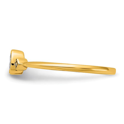 14K Gelbgold Petite 3-stone 1/15 Karat Tropfen Diamant Komplett Versprechen/ Verlobungsring