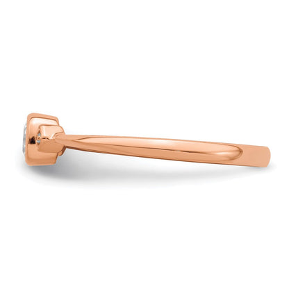 14K Roségold Petite 3 Stein 1/15 Karat Oval Diamant Komplett Versprechen/ Verlobungsring
