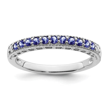14K Weißgold Tansanit und Diamant Ring
