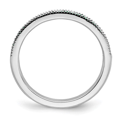 14K Weißgold Ring mit Smaragd und echten Diamanten