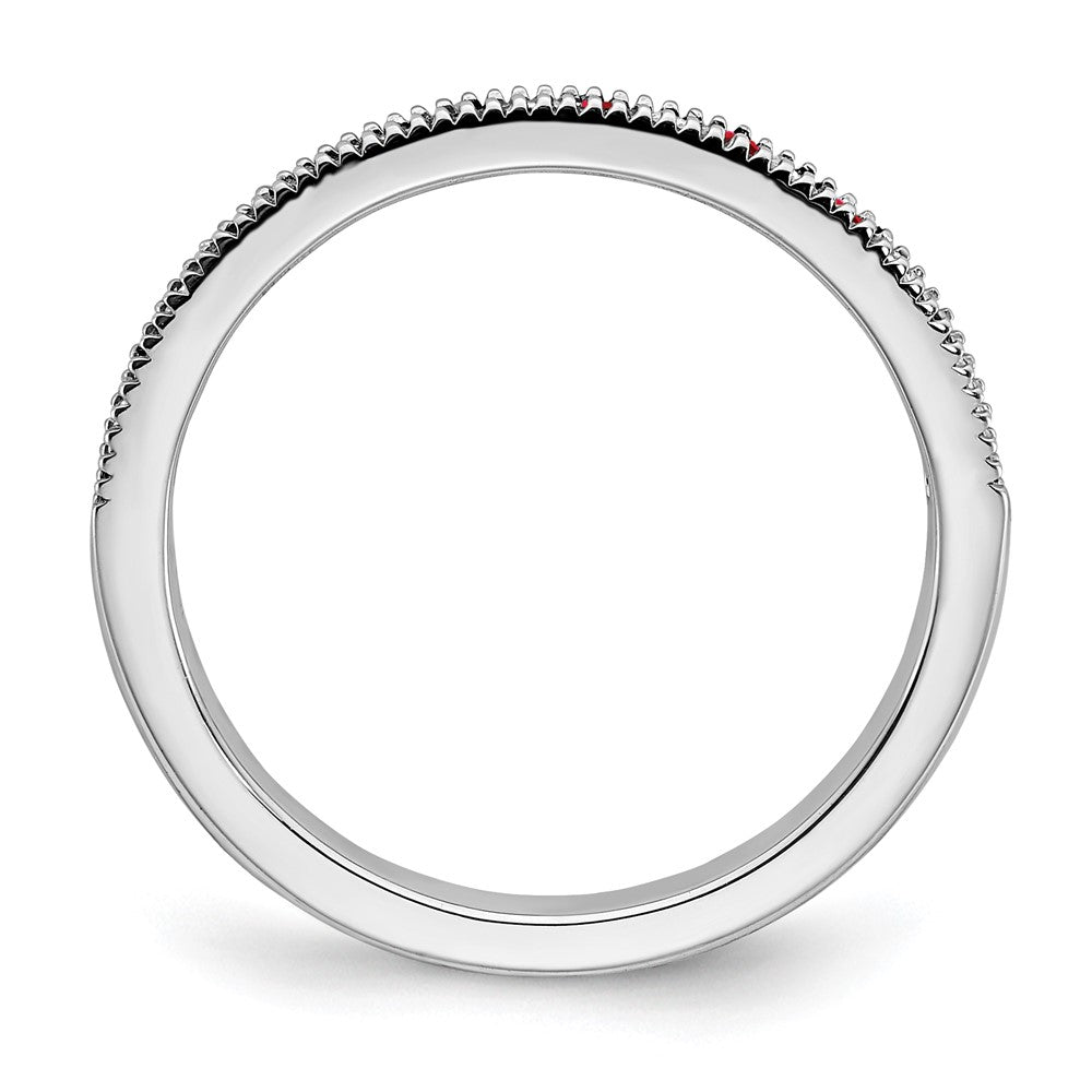 14K Weißgold Ring mit Rubin und echten Diamanten