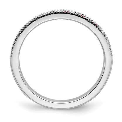 14K Weißgold Ring mit Rubin und echten Diamanten
