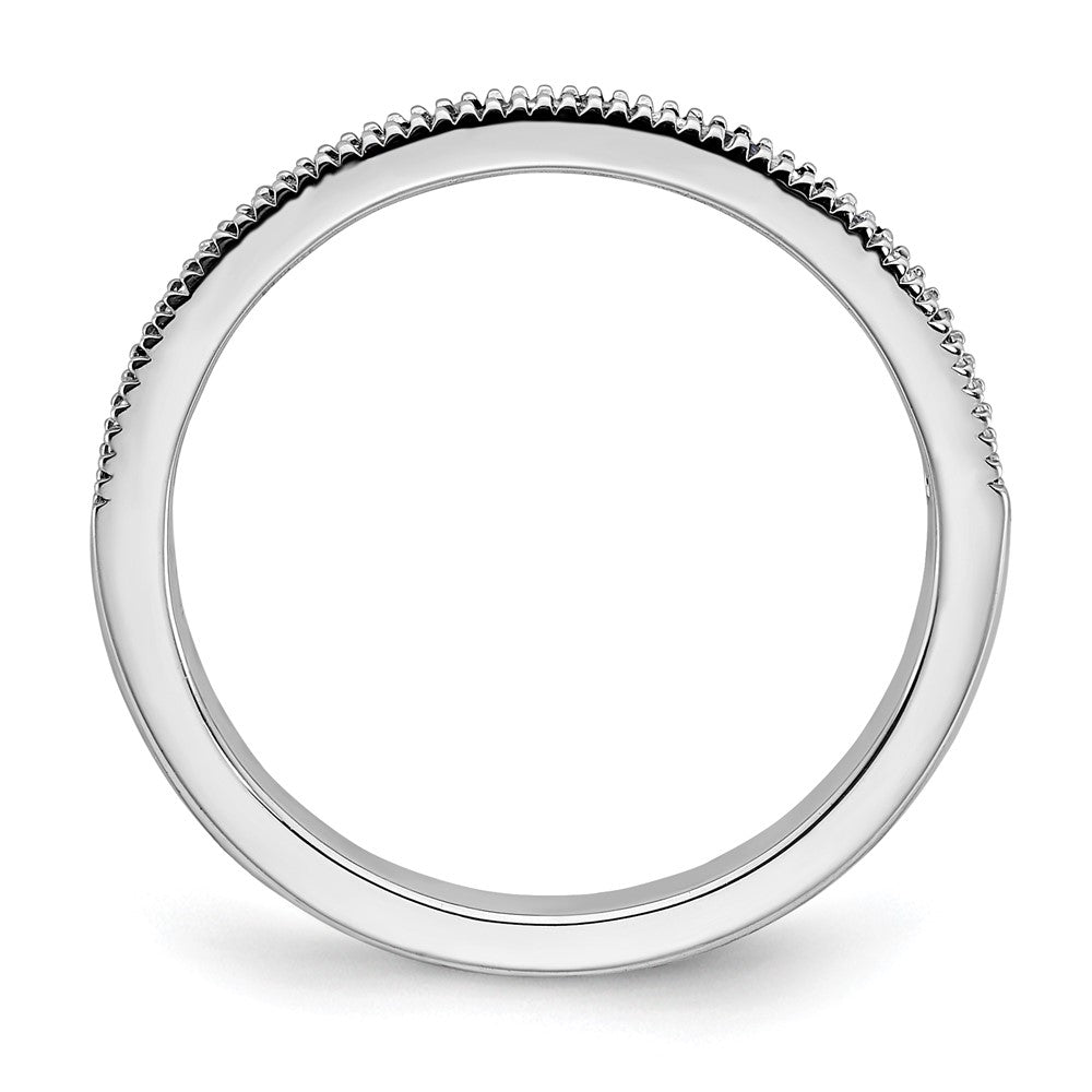 14K Weißgold Ring mit Saphir und echten Diamanten