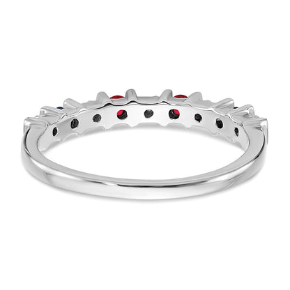 14K Weißgold Ring mit Rubin und echten Diamanten