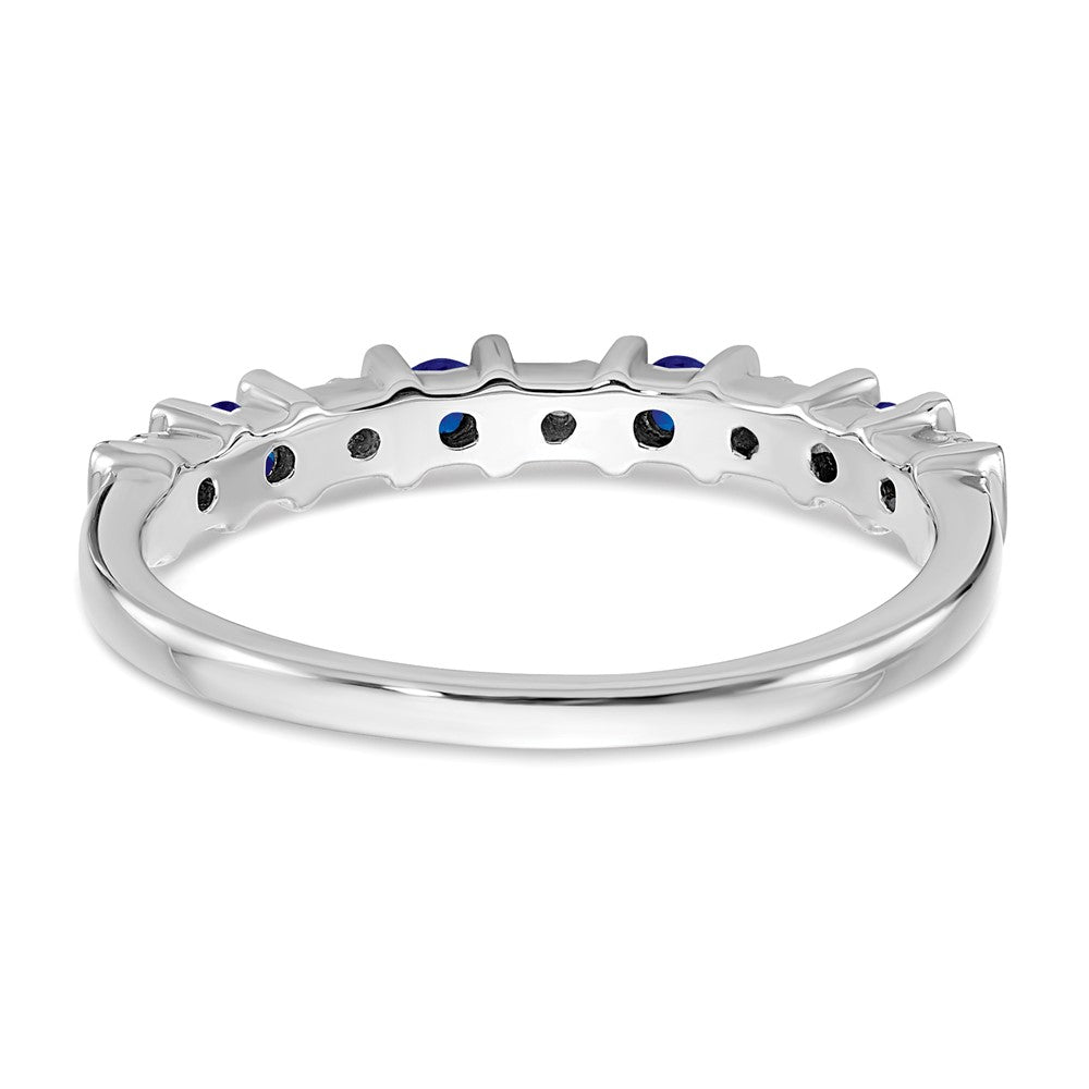 14K Weißgold Ring mit Saphir und echten Diamanten