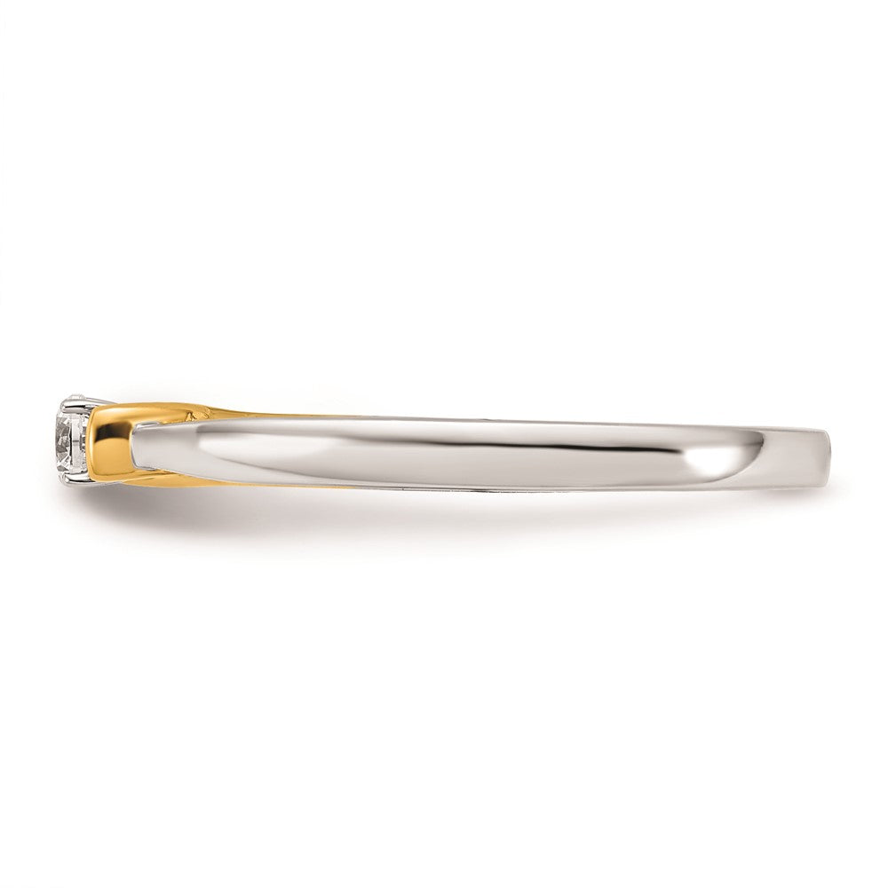 14K Bicolor First Versprechen 1/10 Karat Rund Diamant Komplett Versprechen/ Verlobungsring