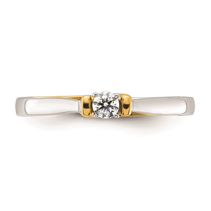 14K Bicolor First Versprechen 1/10 Karat Rund Diamant Komplett Versprechen/ Verlobungsring