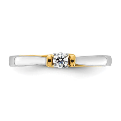 14K Bicolor Petit Verlobungsring mit 0,125 ct. im Labor gezüchteten Diamanten VS/SI+ G+