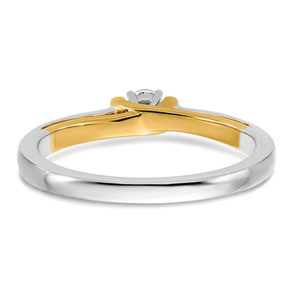 14K Bicolor Petit Verlobungsring mit 0,125 ct. im Labor gezüchteten Diamanten VS/SI+ G+