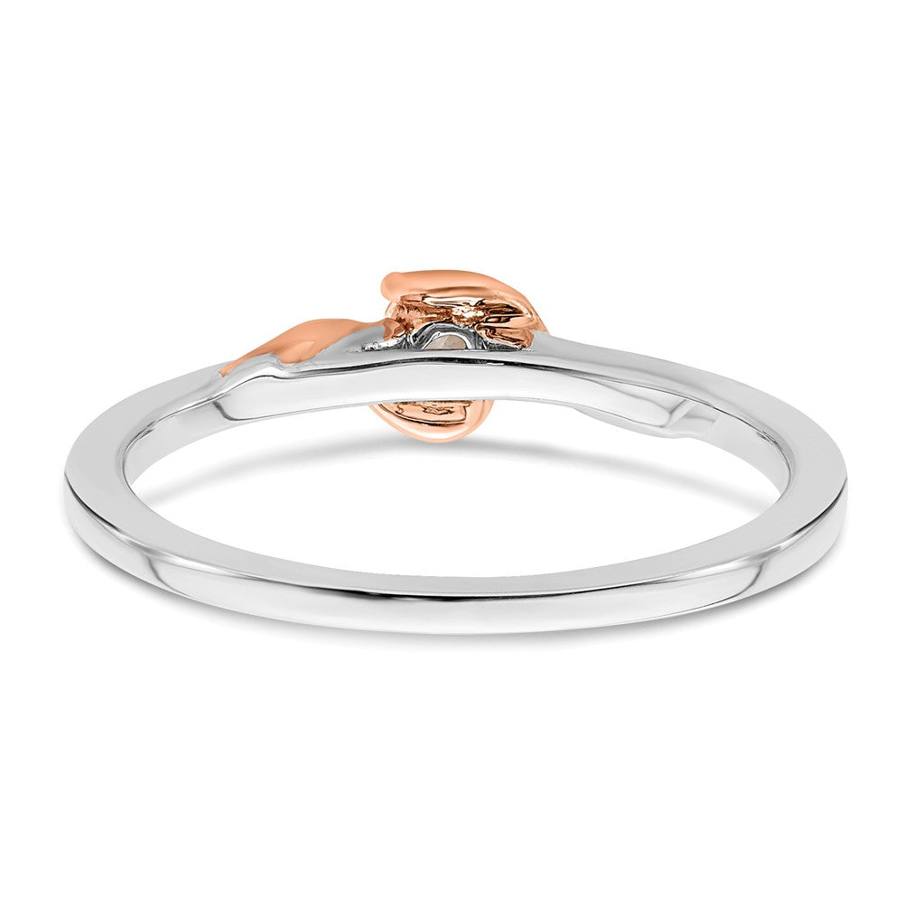 14K Weiß/ Roségold First Versprechen Weiß und Rose 1/10 Karat Rund Diamant Komplett Versprechen/ Verlobungsring