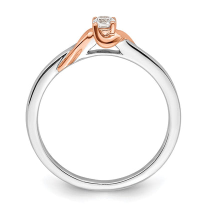 14K Bicolor First Promise Petite Verlobungsring mit Labor-gezüchteten Diamanten VS/SI+ G+