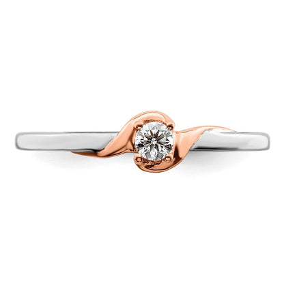 14K Bicolor First Promise Petite Verlobungsring mit Labor-gezüchteten Diamanten VS/SI+ G+