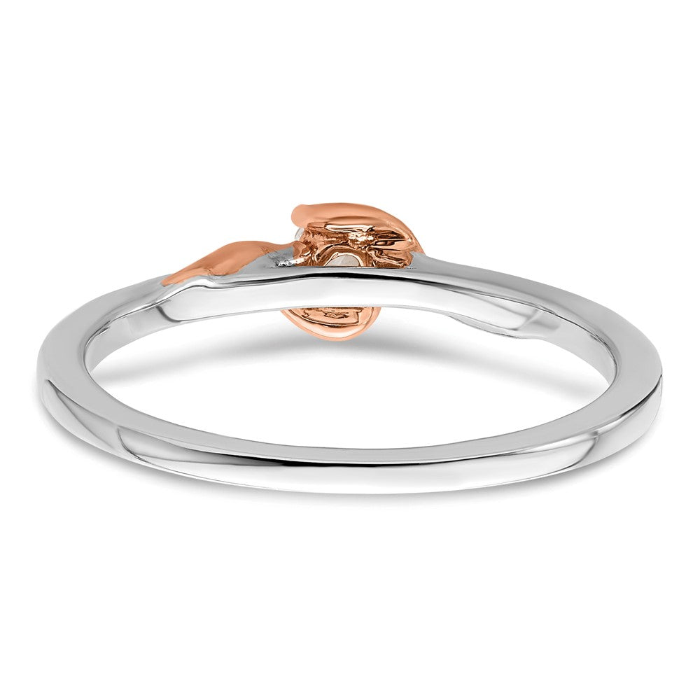 14K Bicolor First Promise Petite Verlobungsring mit Labor-gezüchteten Diamanten VS/SI+ G+