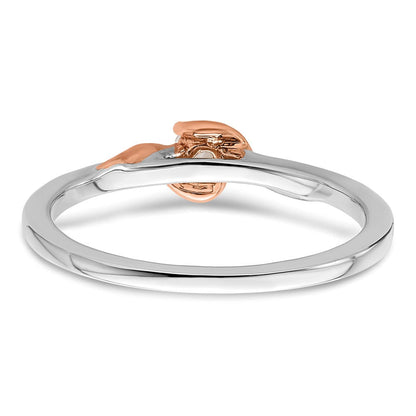 14K Bicolor First Promise Petite Verlobungsring mit Labor-gezüchteten Diamanten VS/SI+ G+