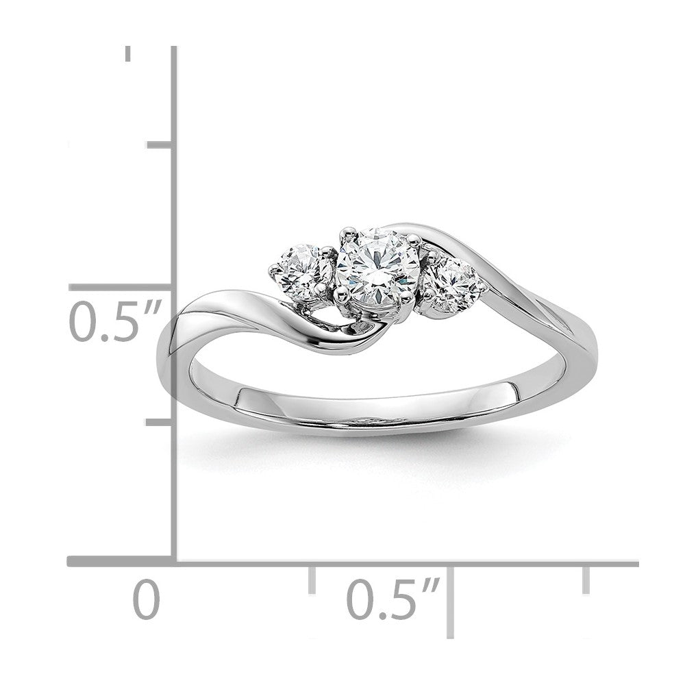 14K Weißgold Zierlicher Verlobungsring mit 0,33 ct. Labor-Diamant VS/SI+ G+