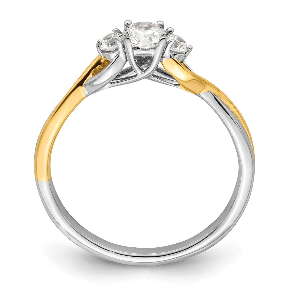 14K Bicolor Petite Verlobungsring mit 0,33 ct. Labor-gezüchteten Diamanten, VS/SI+ G+