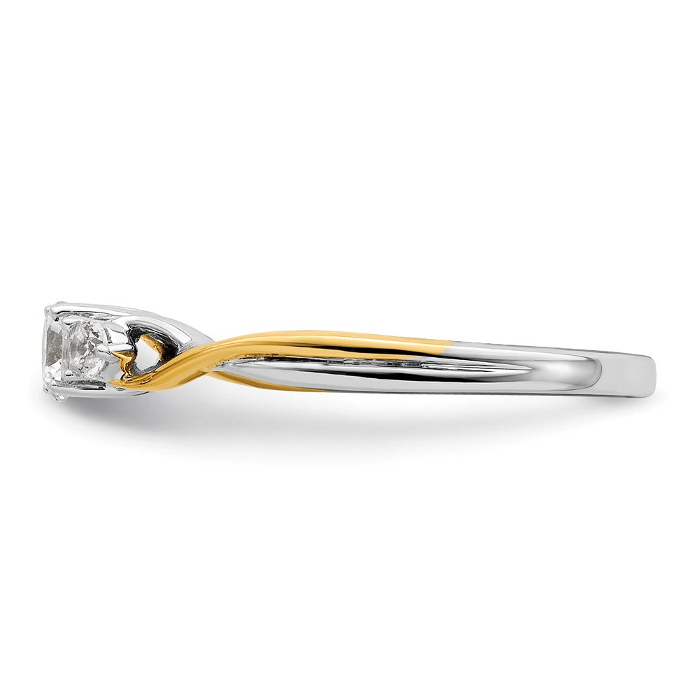 14K Bicolor Petite Verlobungsring mit 0,33 ct. Labor-gezüchteten Diamanten, VS/SI+ G+