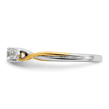 14K Bicolor Petite Verlobungsring mit 0,33 ct. Labor-gezüchteten Diamanten, VS/SI+ G+