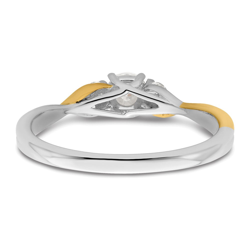 14K Bicolor Petite Verlobungsring mit 0,33 ct. Labor-gezüchteten Diamanten, VS/SI+ G+