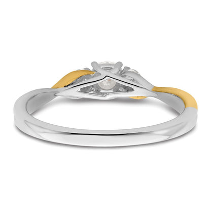 14K Bicolor Petite Verlobungsring mit 0,33 ct. Labor-gezüchteten Diamanten, VS/SI+ G+