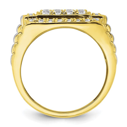 10K Gelbgold Herrenring mit 1 0,38 ct. Labor-Diamant VS/SI+ G+