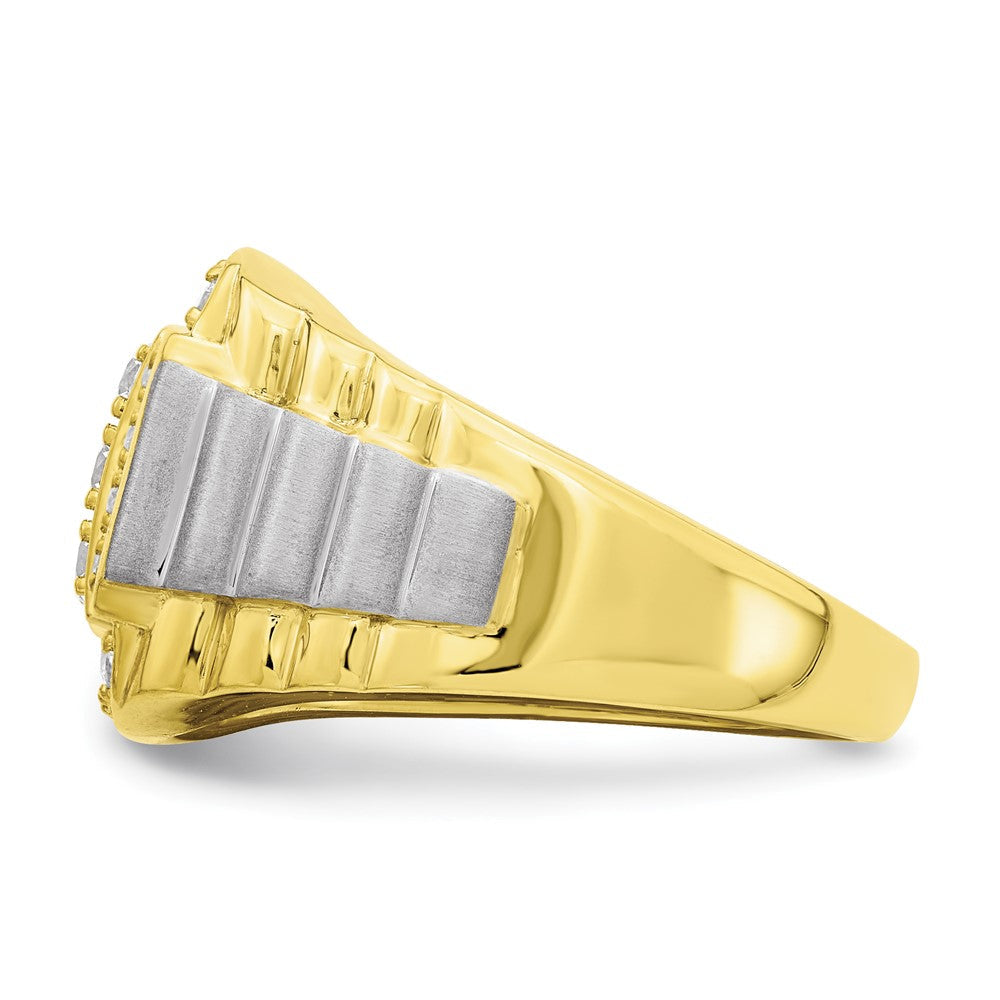 10K Gelbgold Herrenring mit 1 0,38 ct. Labor-Diamant VS/SI+ G+