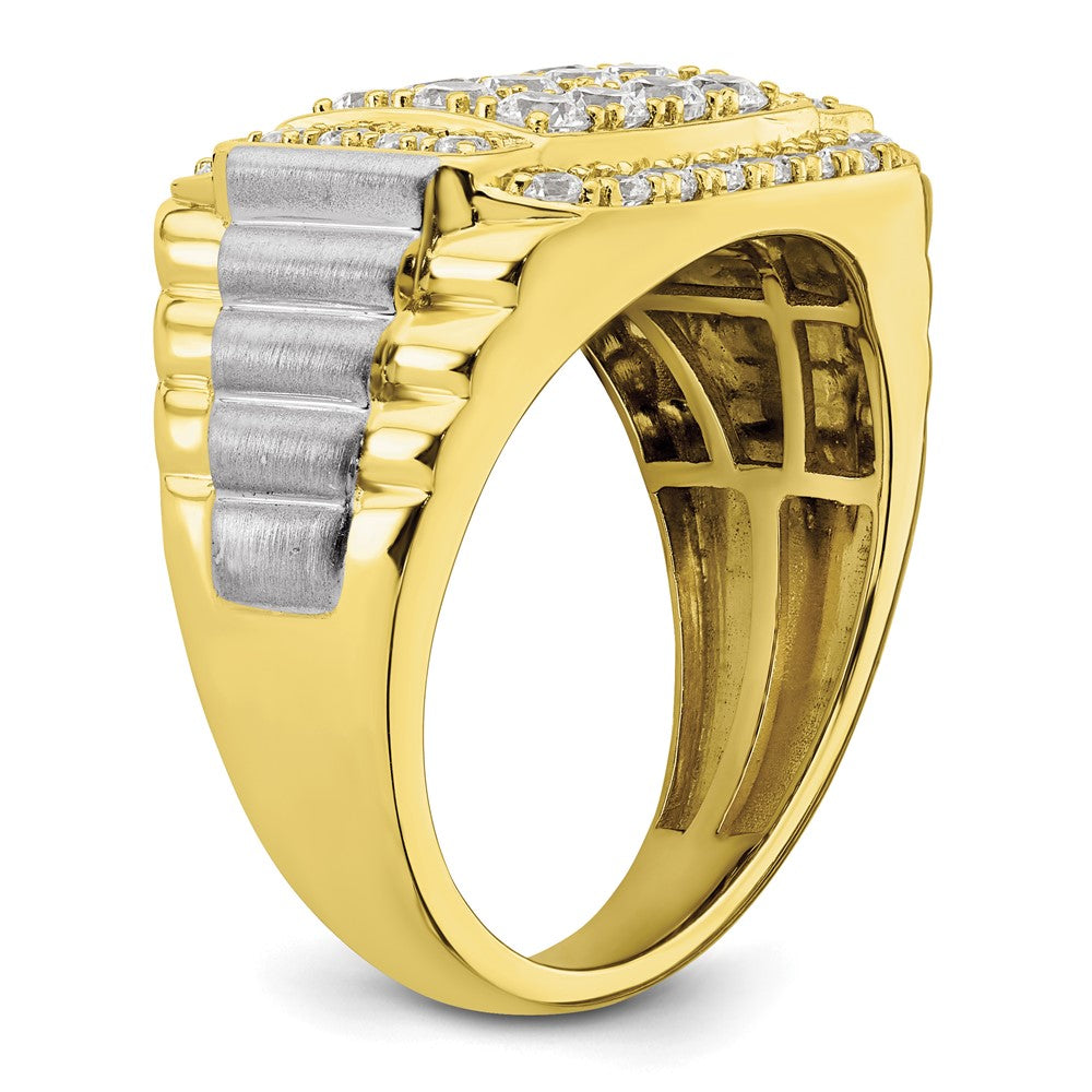 10K Bicolor Ring mit 1 0,38 ct. im Labor gezüchteten Diamanten VS/SI+ G+ für Herren