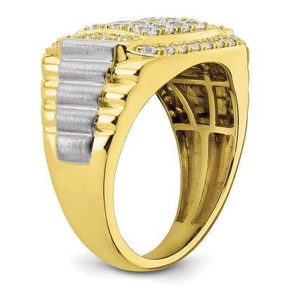 10K Bicolor Ring mit 1 0,38 ct. im Labor gezüchteten Diamanten VS/SI+ G+ für Herren
