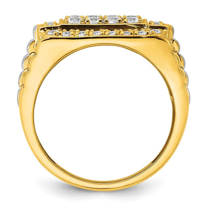 14K Bicolor Herrenring mit 1 0,38 ct. Labor gezüchteten Diamanten, VS/SI+ G+