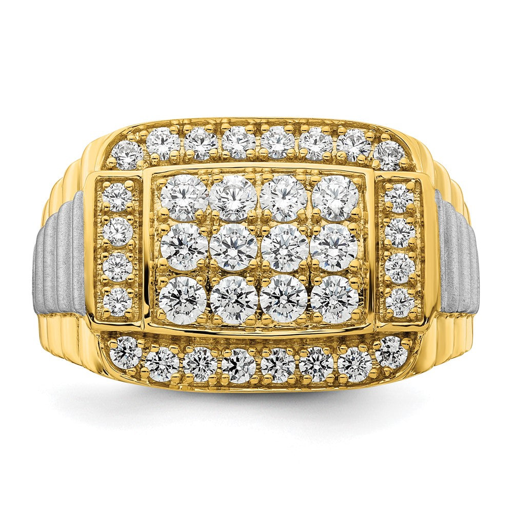 14K Bicolor Herrenring mit 1 0,38 ct. Labor gezüchteten Diamanten, VS/SI+ G+