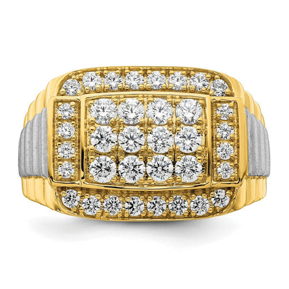 14K Bicolor Herrenring mit 1 0,38 ct. Labor gezüchteten Diamanten, VS/SI+ G+