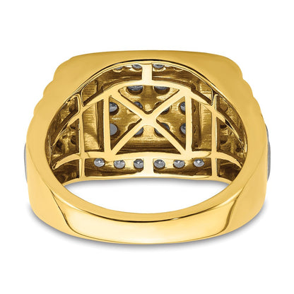 14K Bicolor Herrenring mit 1 0,38 ct. Labor gezüchteten Diamanten, VS/SI+ G+