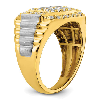 14K Bicolor Herrenring mit 1 0,38 ct. Labor gezüchteten Diamanten, VS/SI+ G+