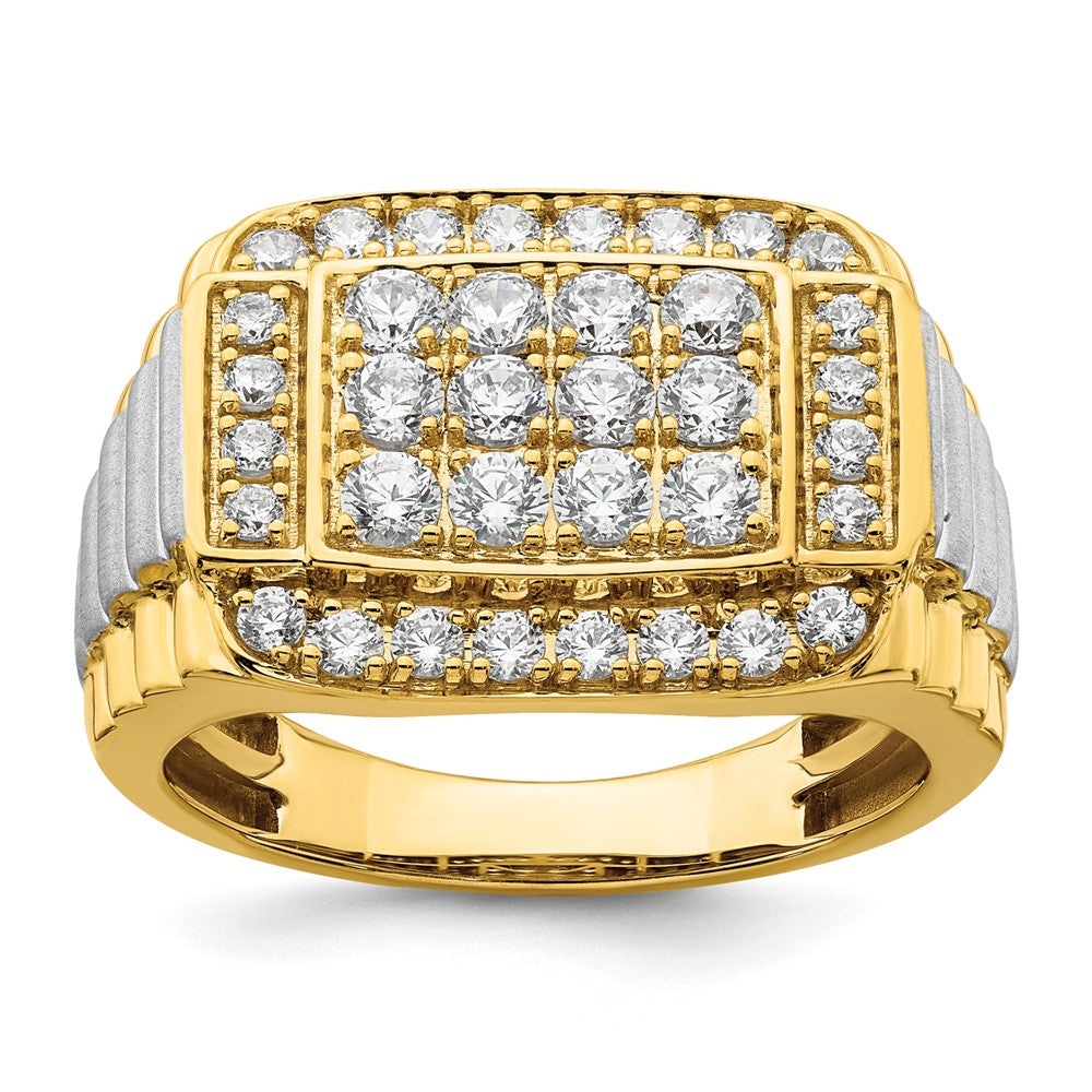 14K Bicolor Herrenring mit 1 0,38 ct. Labor gezüchteten Diamanten, VS/SI+ G+