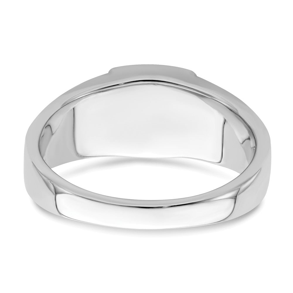 14K Weißgold Herrenring mit Onyx und echten Diamanten
