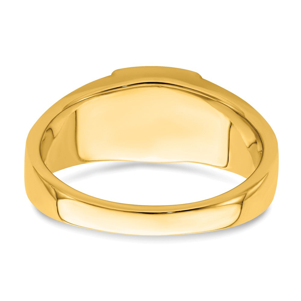 14K Gelbgold Herrenring mit Onyx und echten Diamanten