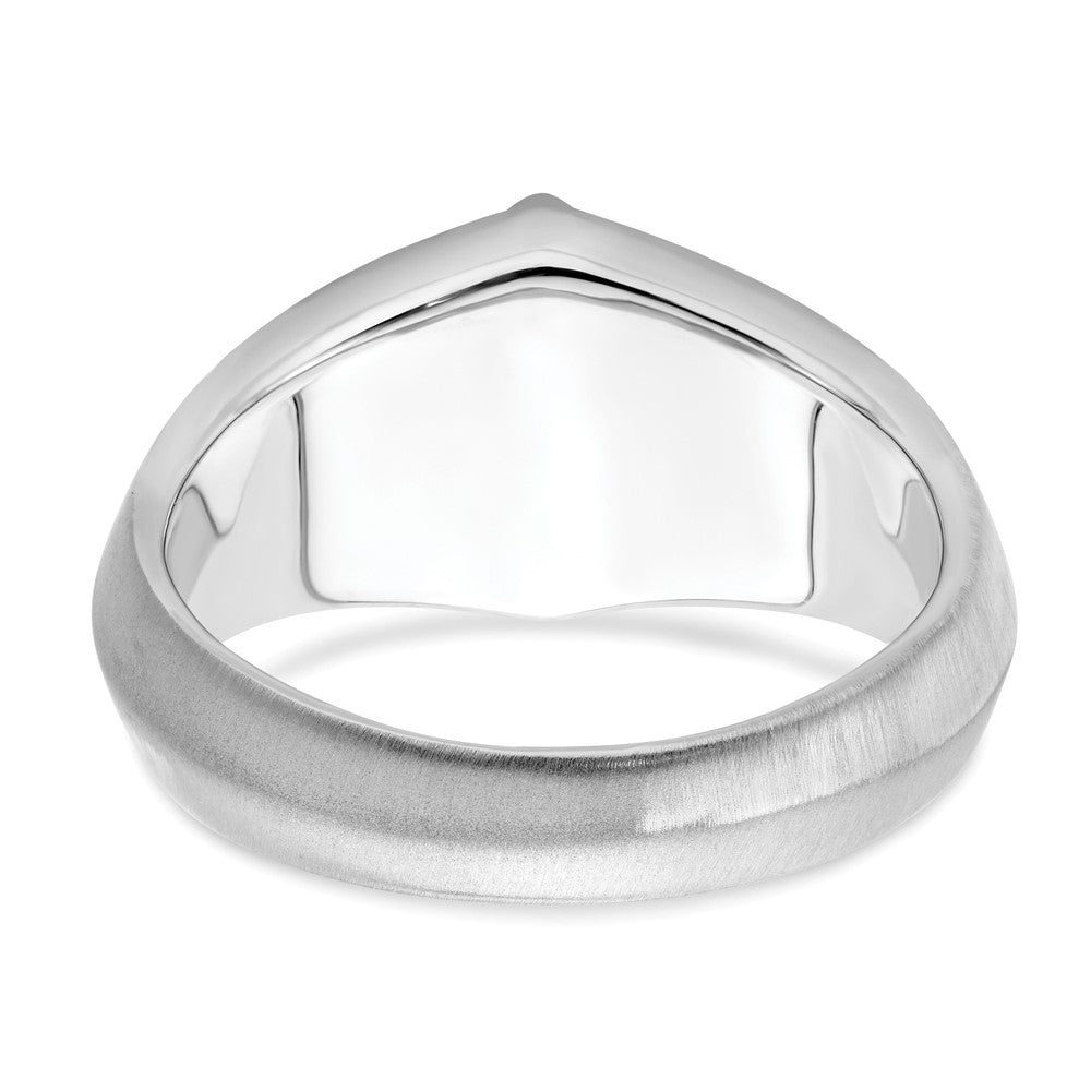 14K Weißgold Ring mit Onyx und echten Diamanten für Herren
