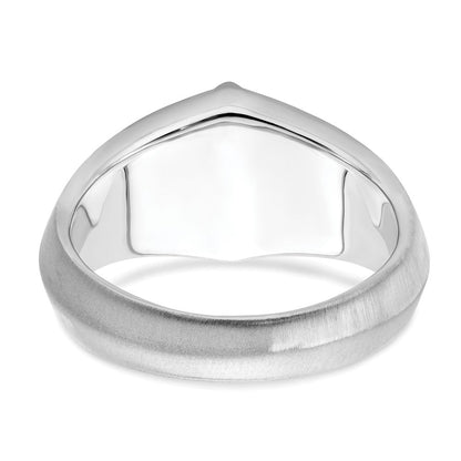 14K Weißgold Ring mit Onyx und echten Diamanten für Herren