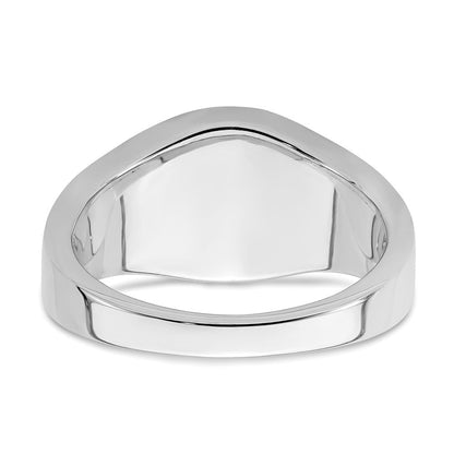 14K Weißgold Herrenring mit Onyx und echtem Diamant
