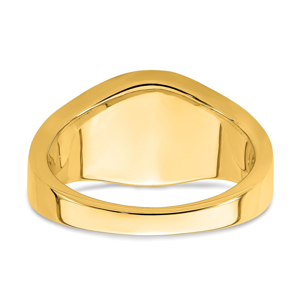 14K Gelbgold Herrenring mit Onyx und echten Diamanten
