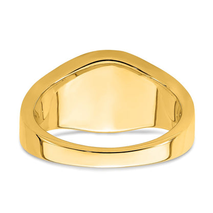14K Gelbgold Herrenring mit Onyx und echten Diamanten