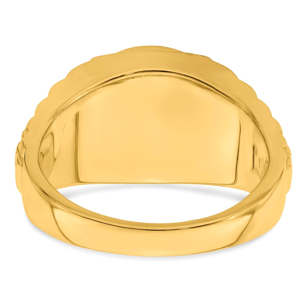14K Gelbgold Herrenring mit Onyx und echten Diamanten